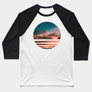 Relax orange Sky with Sunset Circle Graphic Baseball T-Shirt